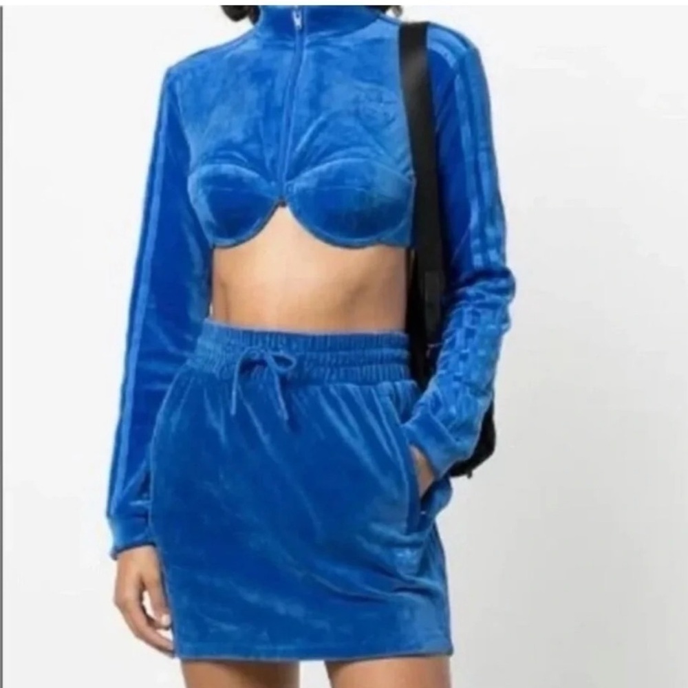 Jeremy Scott X Adidas Originals ‘DIP’ Collection Blue Velour Track Suit Top Nwt - Picture 15 of 15